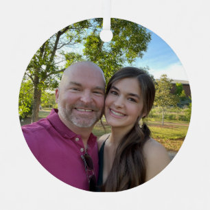 Ornement En Métal Décor photo personnalisé - papa fille gardien cade