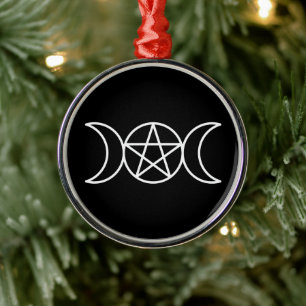 Ornement En Métal Déesse du Pentacle Triple Moon