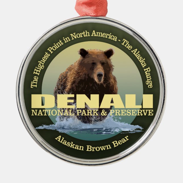 Ornement En Métal Denali NP (Ours) WT (Devant)