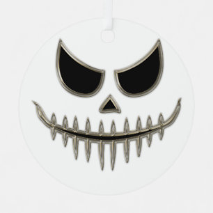 Ornement En Métal Déplaisante Éffrayante Halloween Skeleton Face Par