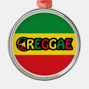 Ornement En Métal Design de reggae avec couleurs de drapeau reggae