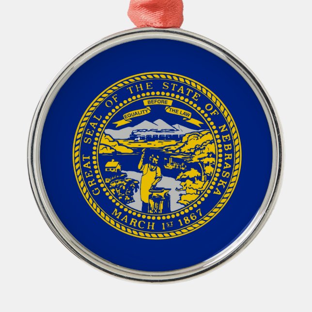 Ornement En Métal Design du drapeau de l'État du Nebraska (Devant)