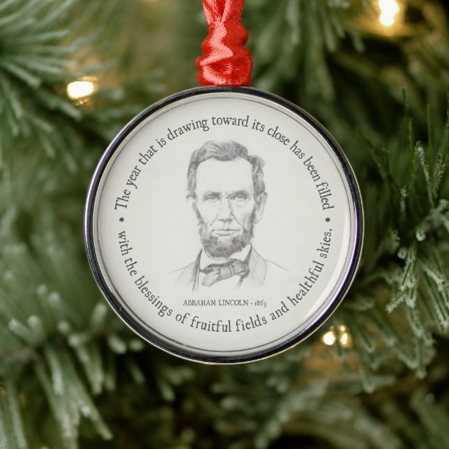 Ornement En Métal Dessin Lincoln & Conception de Proclamation Thanks (Arbre)