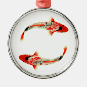 Ornement En Métal Deux rouge Koi