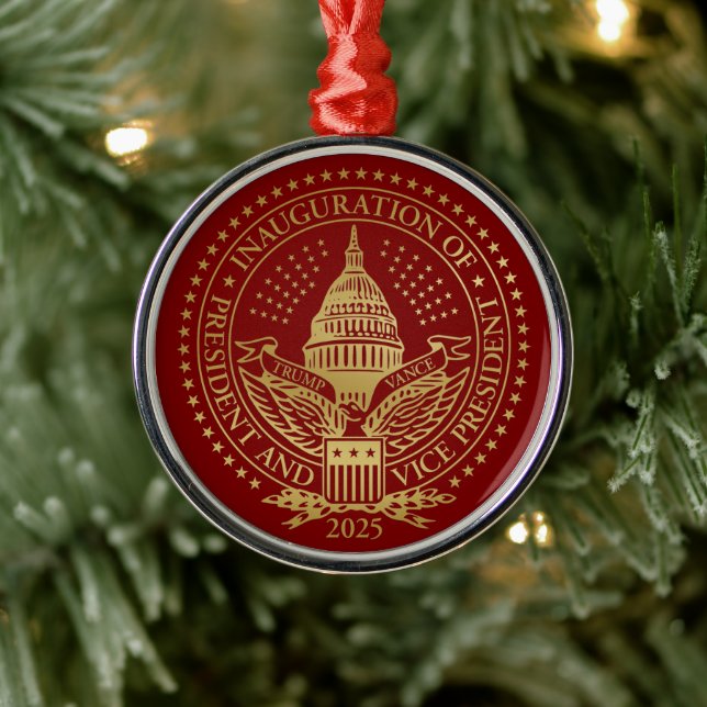 Ornement En Métal Deuxième investiture du président Trump (Arbre)