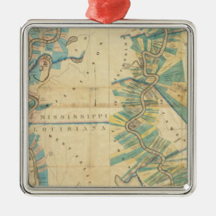 Ornement En Métal Diagramme du fleuve Mississippi inférieur