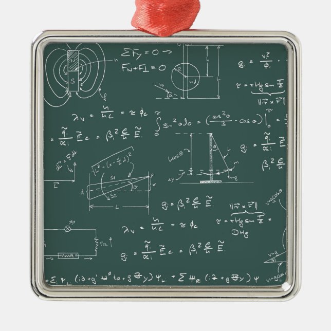 Ornement En Métal Diagrammes et formules de physique (Devant)