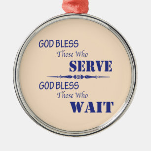 Ornement En Métal Dieu bénissent ceux qui servent et ceux qui