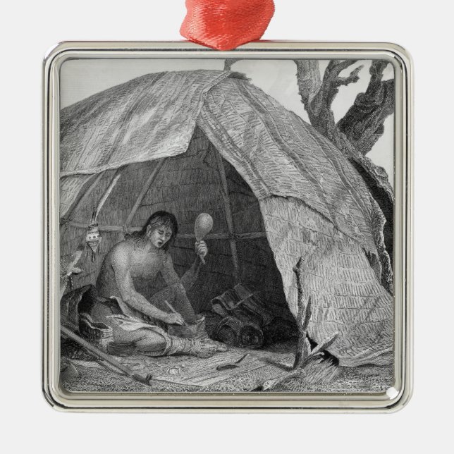 Ornement En Métal Docteur indien Concocting un pot de médecine (Devant)