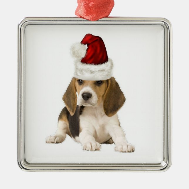 Ornement En Métal Dogs~Original Ditzy Ornament~Beagle~Christmas (Devant)