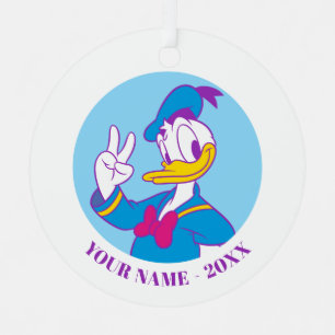 Ornement En Métal Donald Duck Signe de paix