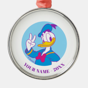 Ornement En Métal Donald Duck Signe de Paix