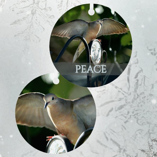 Ornement En Métal Dove of Peace Bird Photography Customizable (Créateur téléchargé)