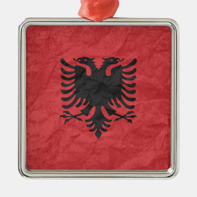 Ornement En Métal Drapeau albanais (Devant)