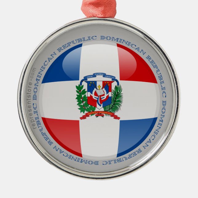 Ornement En Métal Drapeau de bulle de la République Dominicaine (Devant)