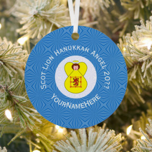 Ornement En Métal Drapeau de Hanukkah ange Lion Rampant écossais per