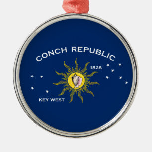 Ornement En Métal Drapeau de la République des Conques Key West Flor