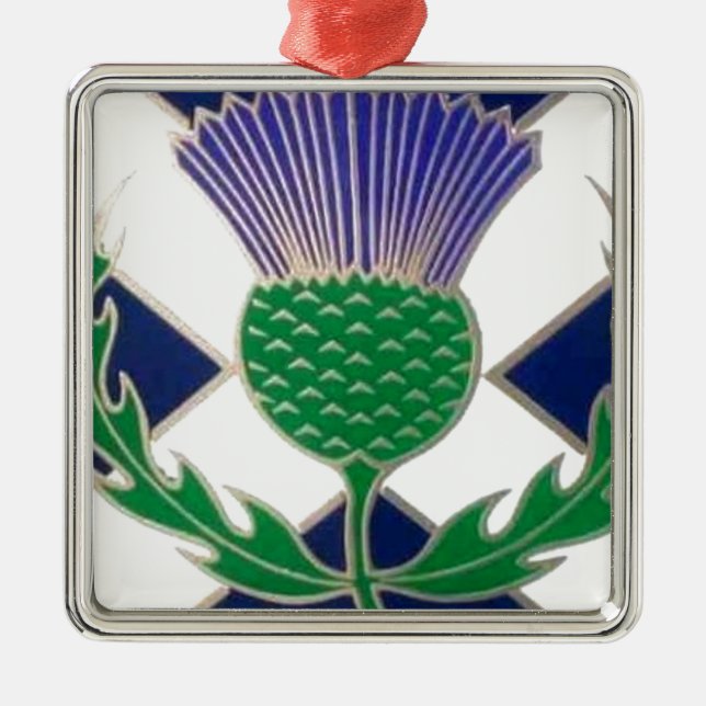 Ornement En Métal Drapeau de l'Ecosse et de chardon (Devant)