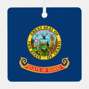 Ornement En Métal Drapeau de l'Idaho, État de Gem, États américains