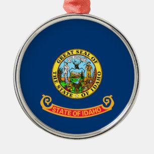 Ornement En Métal Drapeau de l'Idaho, l'État des pierres précieuses,