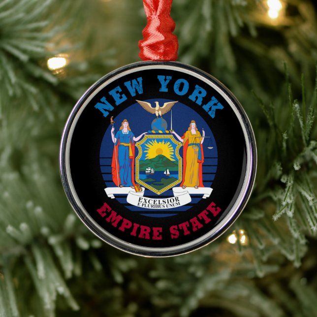 ORNEMENT EN MÉTAL DRAPEAU D'ÉTAT DE NEW YORK (Arbre)
