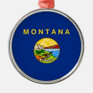 Ornement En Métal Drapeau d'Etat du Montana (MT, USA)