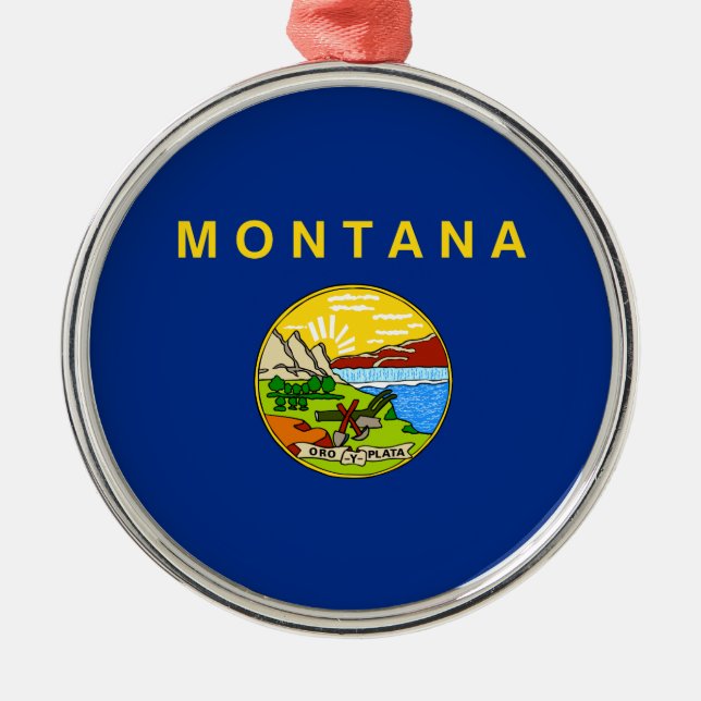 Ornement En Métal Drapeau d'Etat du Montana (MT, USA) (Devant)