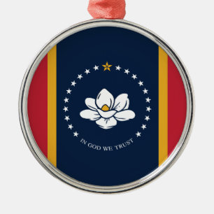 Ornement En Métal Drapeau du Mississippi - Nouveau Drapeau de Magnol
