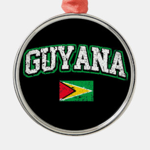 Ornement En Métal Drapeau Guyana