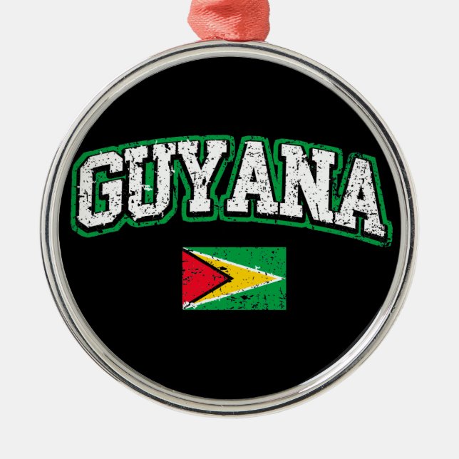 Ornement En Métal Drapeau Guyana (Devant)