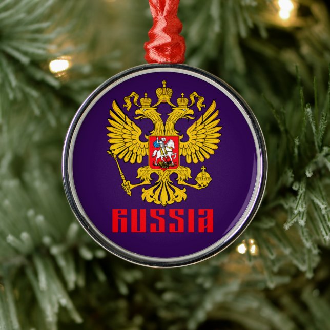 Ornement En Métal Drapeau russe Aigle impérial Russie orthodoxe (Arbre)