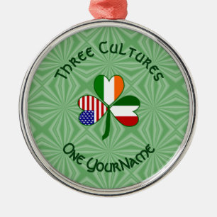 Ornement En Métal Drapeaux irlandais Shamrock Votre nom