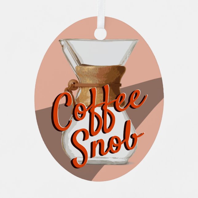 Ornement En Métal Drôle café Snob Pourover Main Pour Best Barista (Recto)