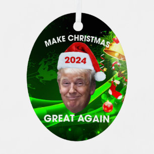 Ornement En Métal Drôle Père Noël Trump 2024 Rendre Noël super