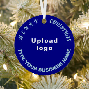 Ornement en métal du cercle bleu Noël d'affaires