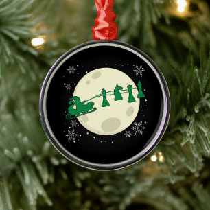 Ornement En Métal Échecs Noël Père Noël - Échecs Piece Reindeer