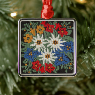 Ornement En Métal Edelweiss Swiss Alpine Flower