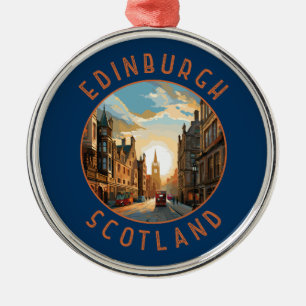 Ornement En Métal Edimbourg Scotland Retro Cercle en détresse