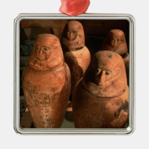 Ornement En Métal Egypte, jarres canopes de la 26e dynastie trouvées