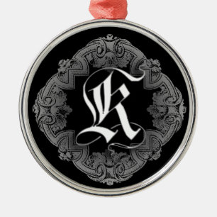 Ornement En Métal Élégant Goth Initial K