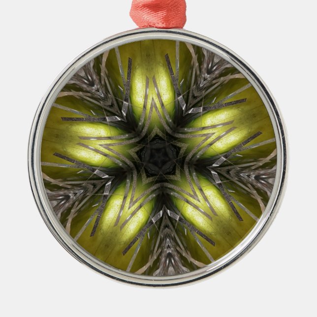 Ornement En Métal Élégant or Silver Kaleidoscope Star de Noël (Devant)