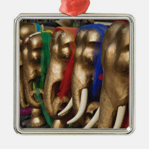 Ornement En Métal Éléphants dorés