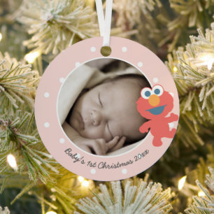 Ornement En Métal Elmo Premier Noël du bébé - Ajouter votre nom