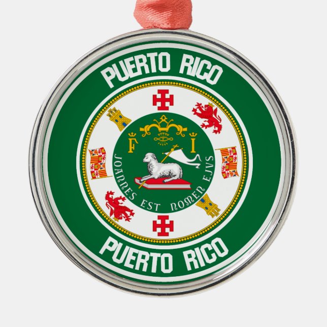 Ornement En Métal Emblème de ronde Porto Rico (Devant)