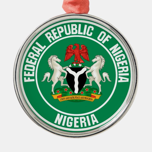 Ornement En Métal Emblème du Nigeria (Devant)