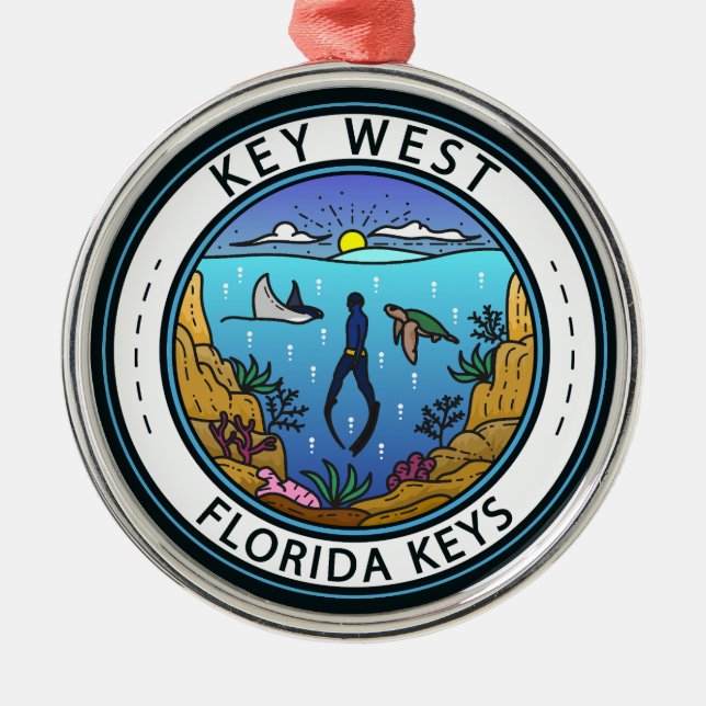 Ornement En Métal Emblème rétro Key West Florida (Devant)
