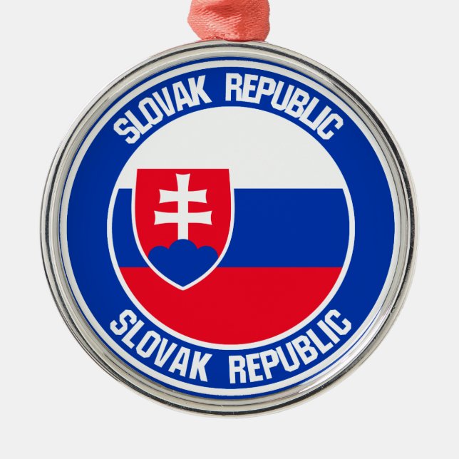 Ornement En Métal Emblème rond de la Slovaquie (Devant)