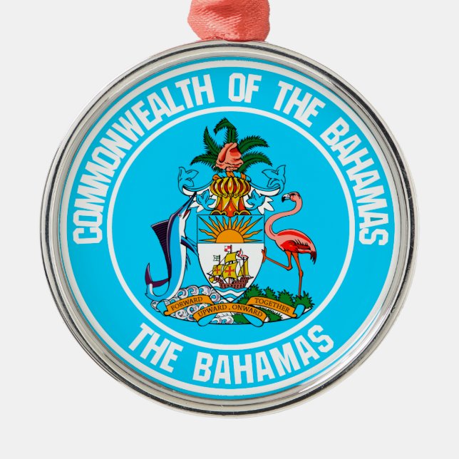 Ornement En Métal Emblème rond des Bahamas (Devant)