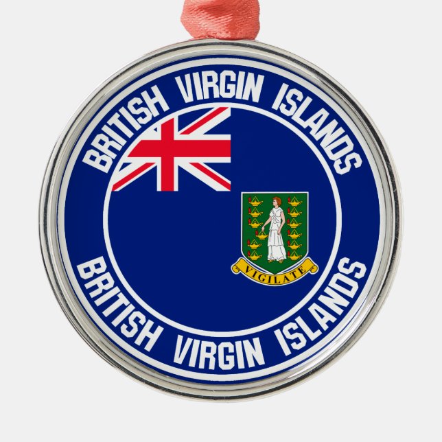 Ornement En Métal Emblème rond des îles Vierges britanniques (Devant)