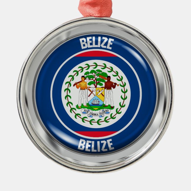 Ornement En Métal Emblème rond du Belize (Devant)